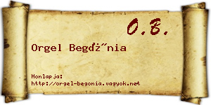 Orgel Begónia névjegykártya
